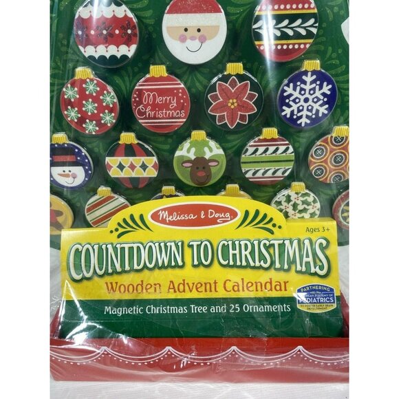 Melissa & Doug Countdown To Christmas Wooden Advent Calendar Magnetic Tree - Picture 6 of 13